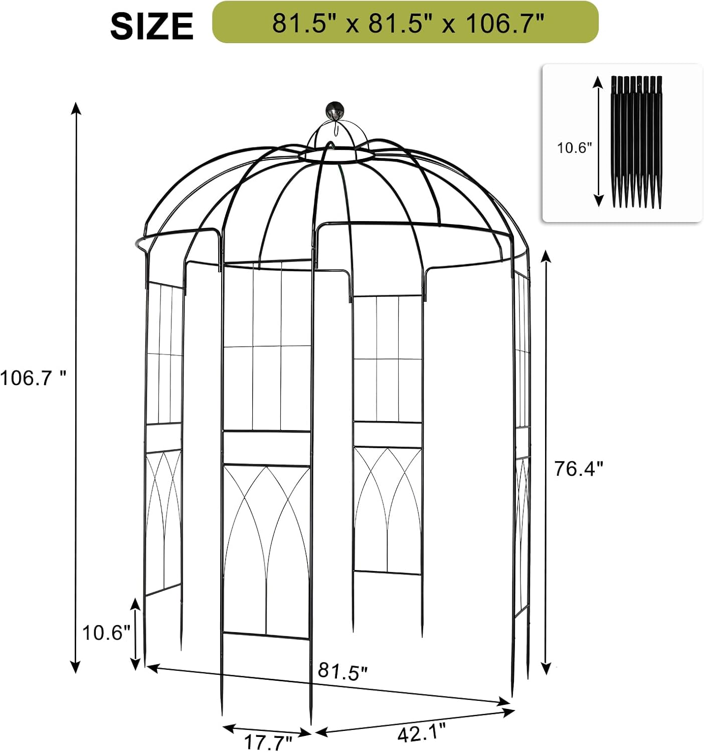 Birdcage Metal Garden Arbor Trellis