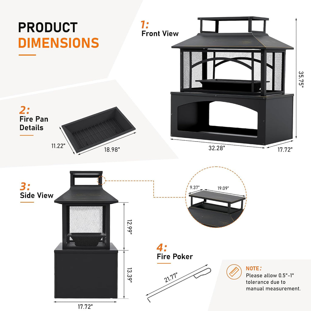 Outdoor Wood Burning Fire Pit