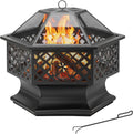 Hexagonal Outdoor Wood Fire Pit