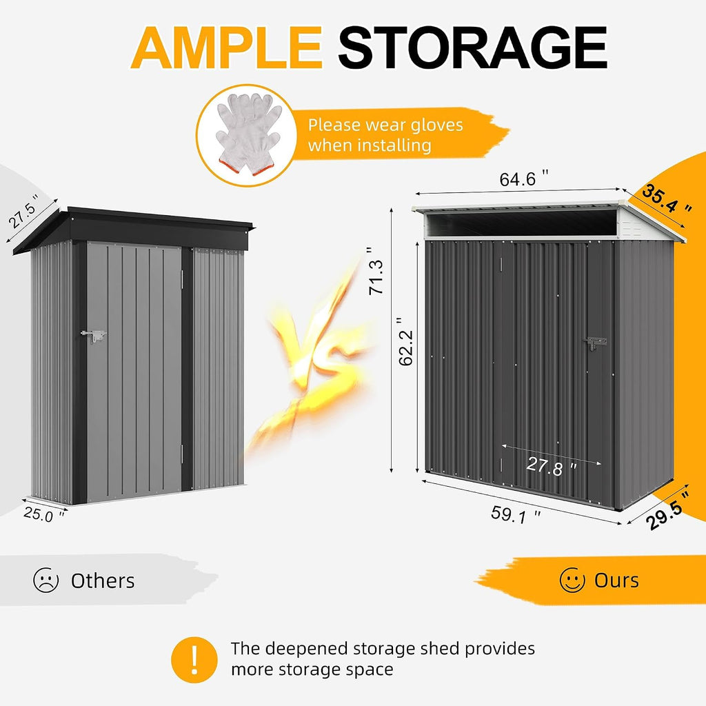 Metal Outdoor Shed Lockable With Window