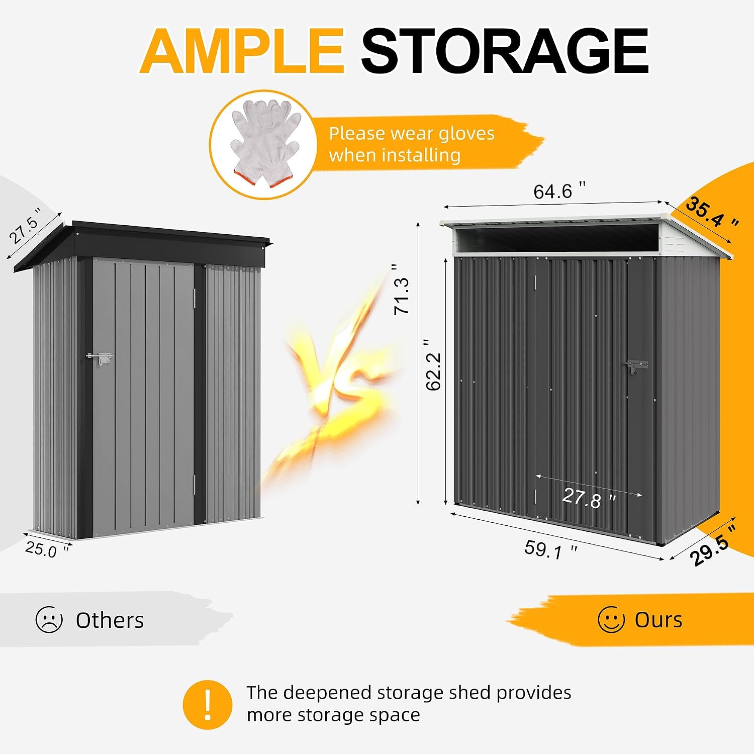 Metal Outdoor Shed Lockable With Window