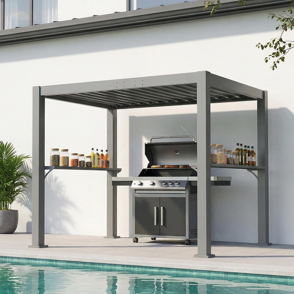 BBQ Aluminum Louvered Pergola
