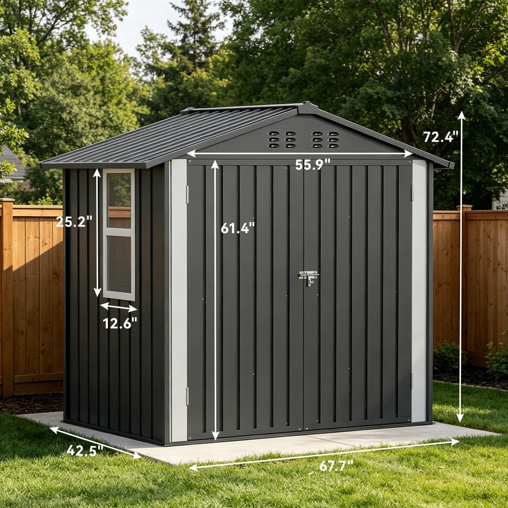 Metal Lockable Outdoor Storage Shed