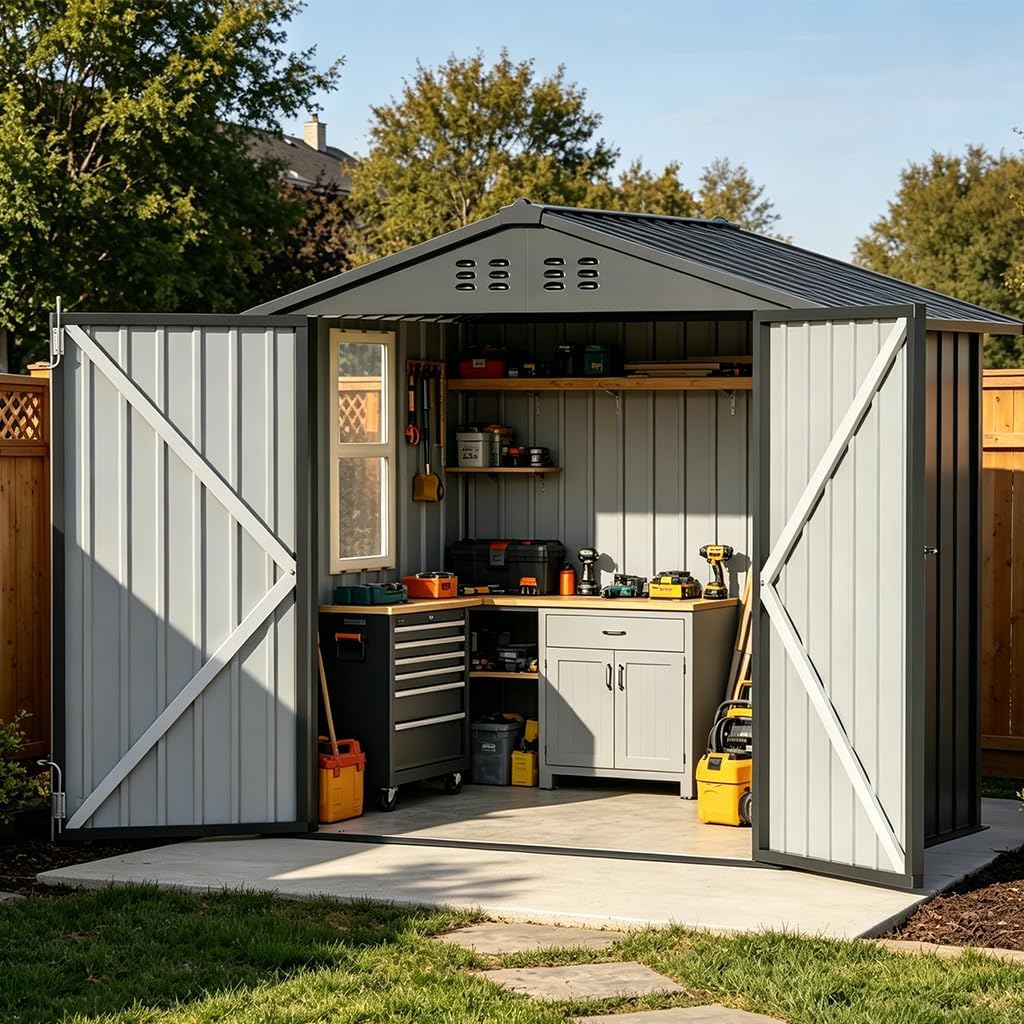 Metal Lockable Outdoor Storage Shed