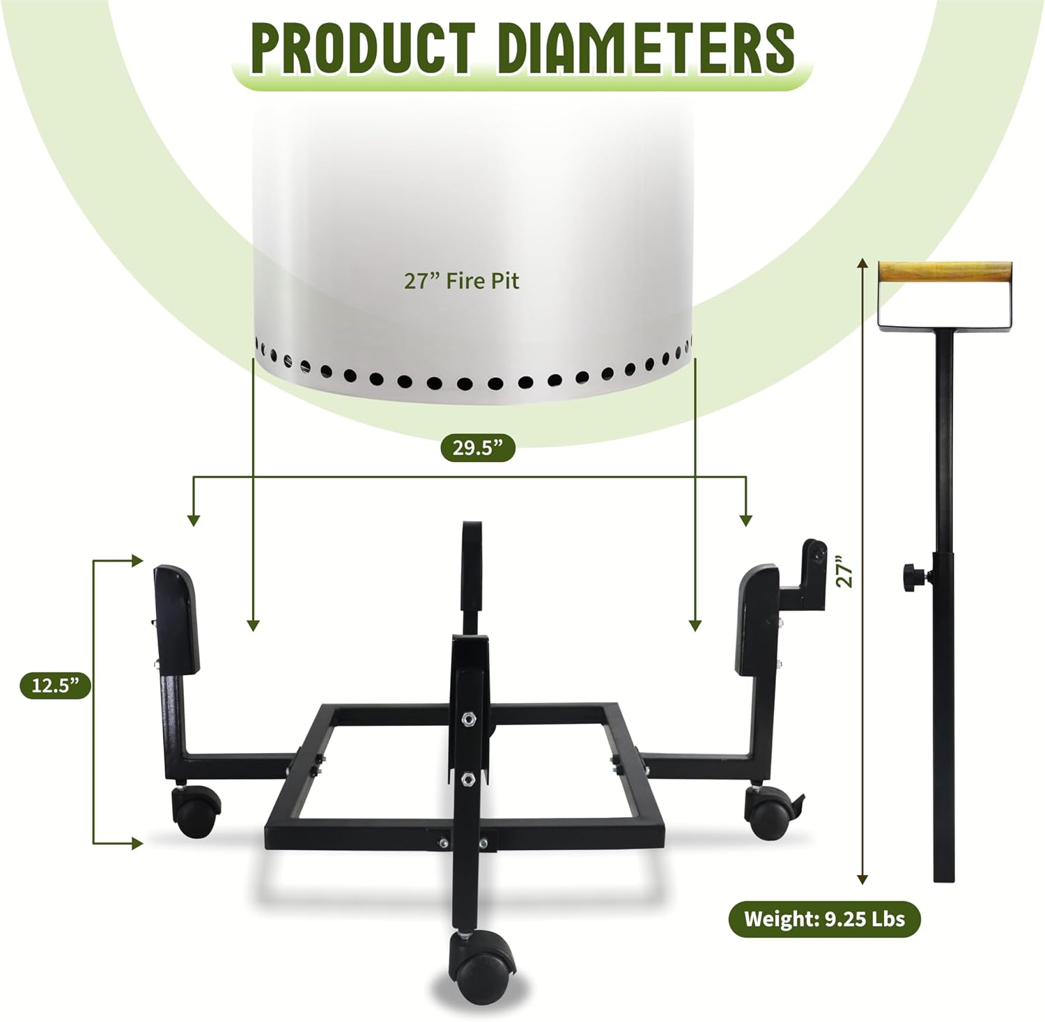 Portable Wheeled Firepit Stand