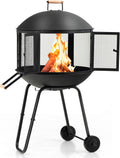 Wheeled Outdoor Wood Fire Pit
