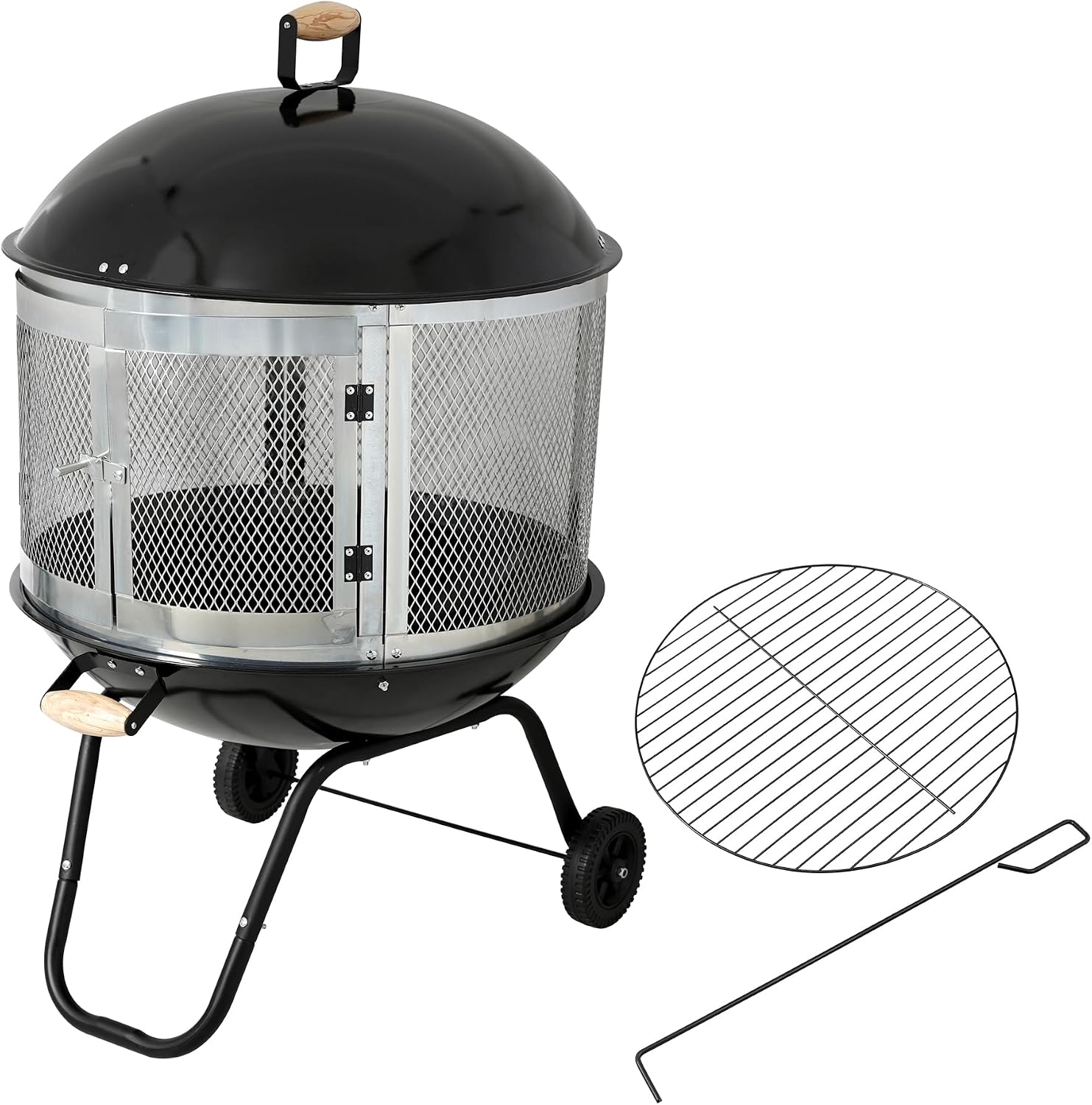 Rolling Outdoor Fire Pit Bowl