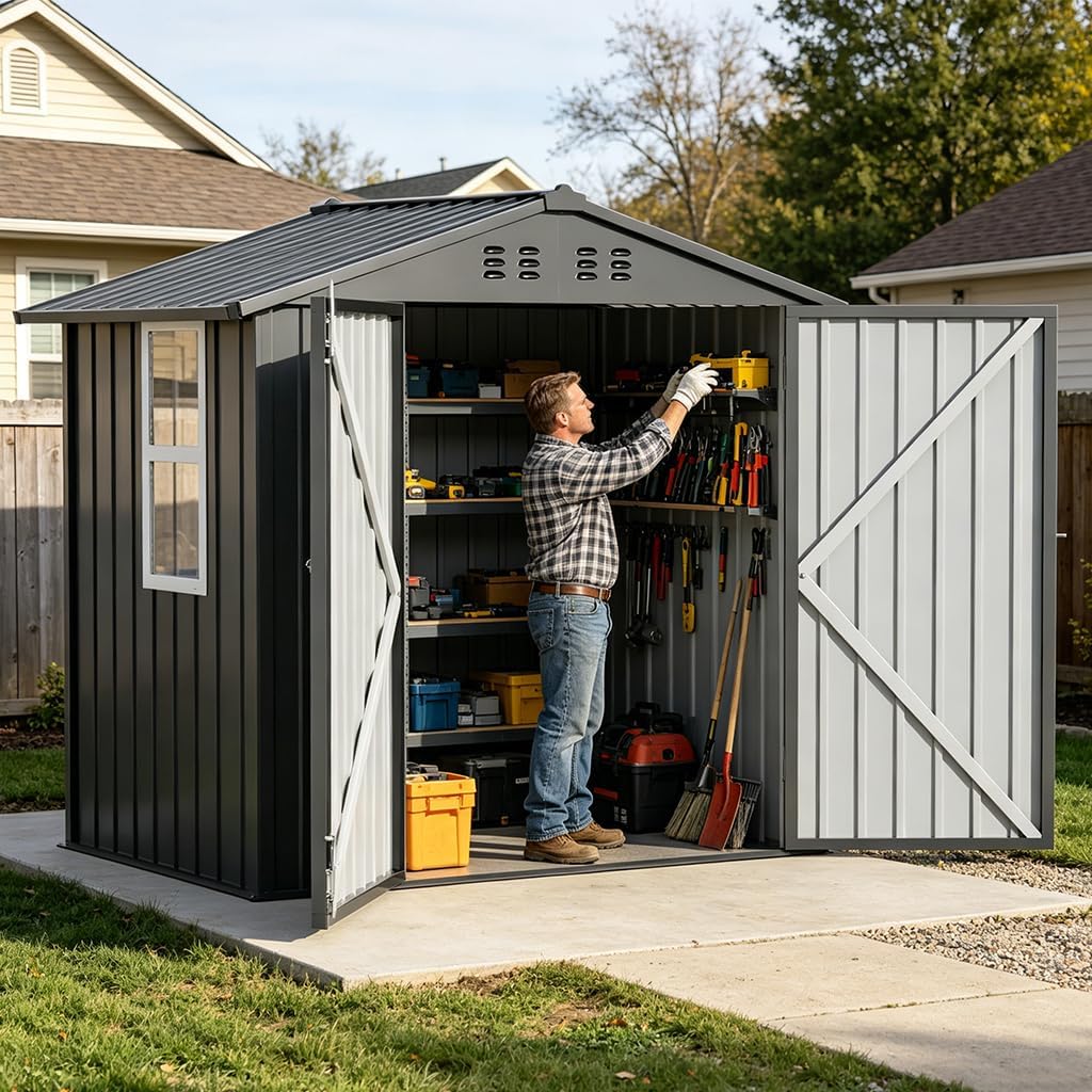 Metal Lockable Outdoor Storage Shed