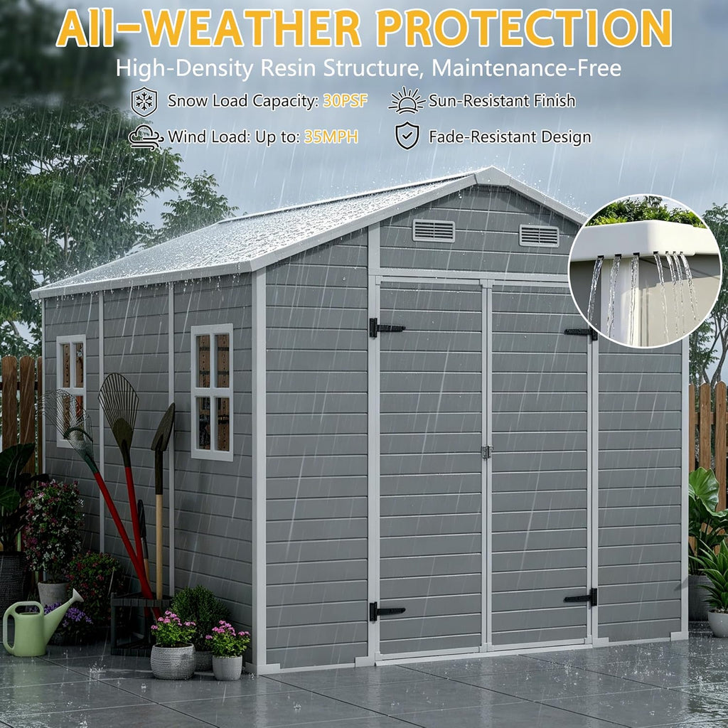 Resin Lockable Outdoor Storage Shed