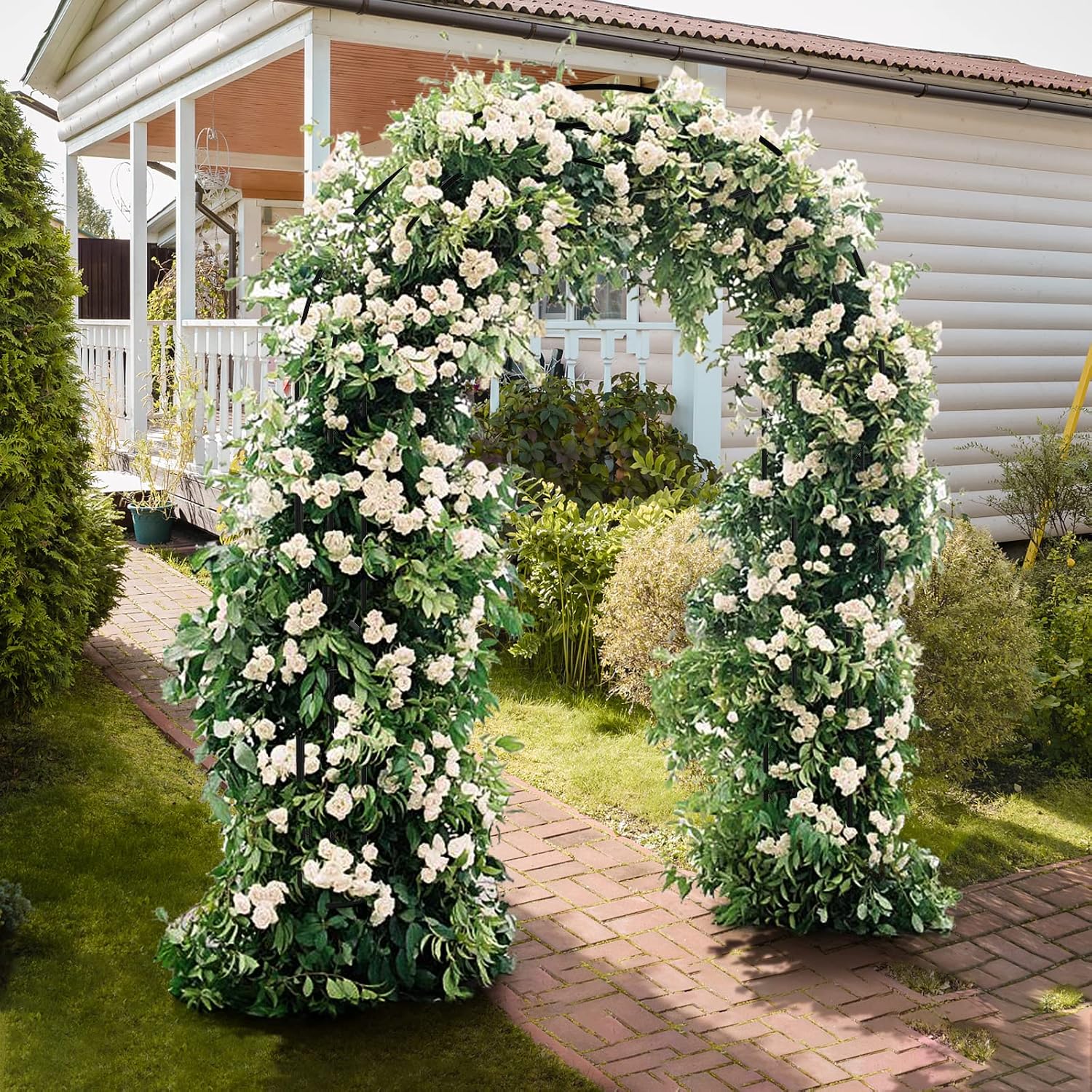 Black Steel Garden Plant Trellis Arbor