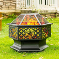 Hexagon Outdoor Wood Fire Pit