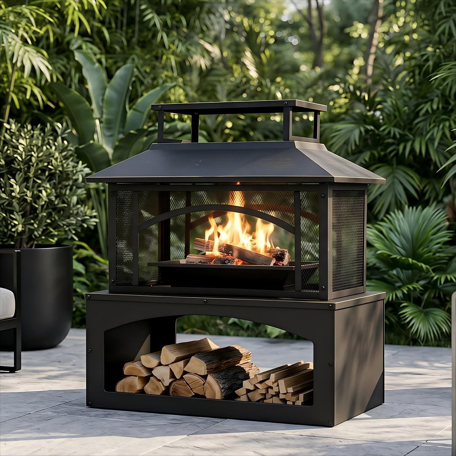 Outdoor Wood Burning Fire Pit