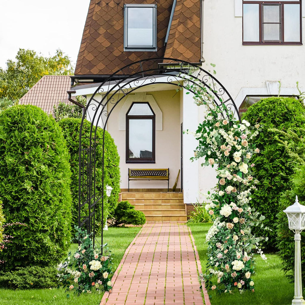 Black Steel Garden Plant Trellis Arbor