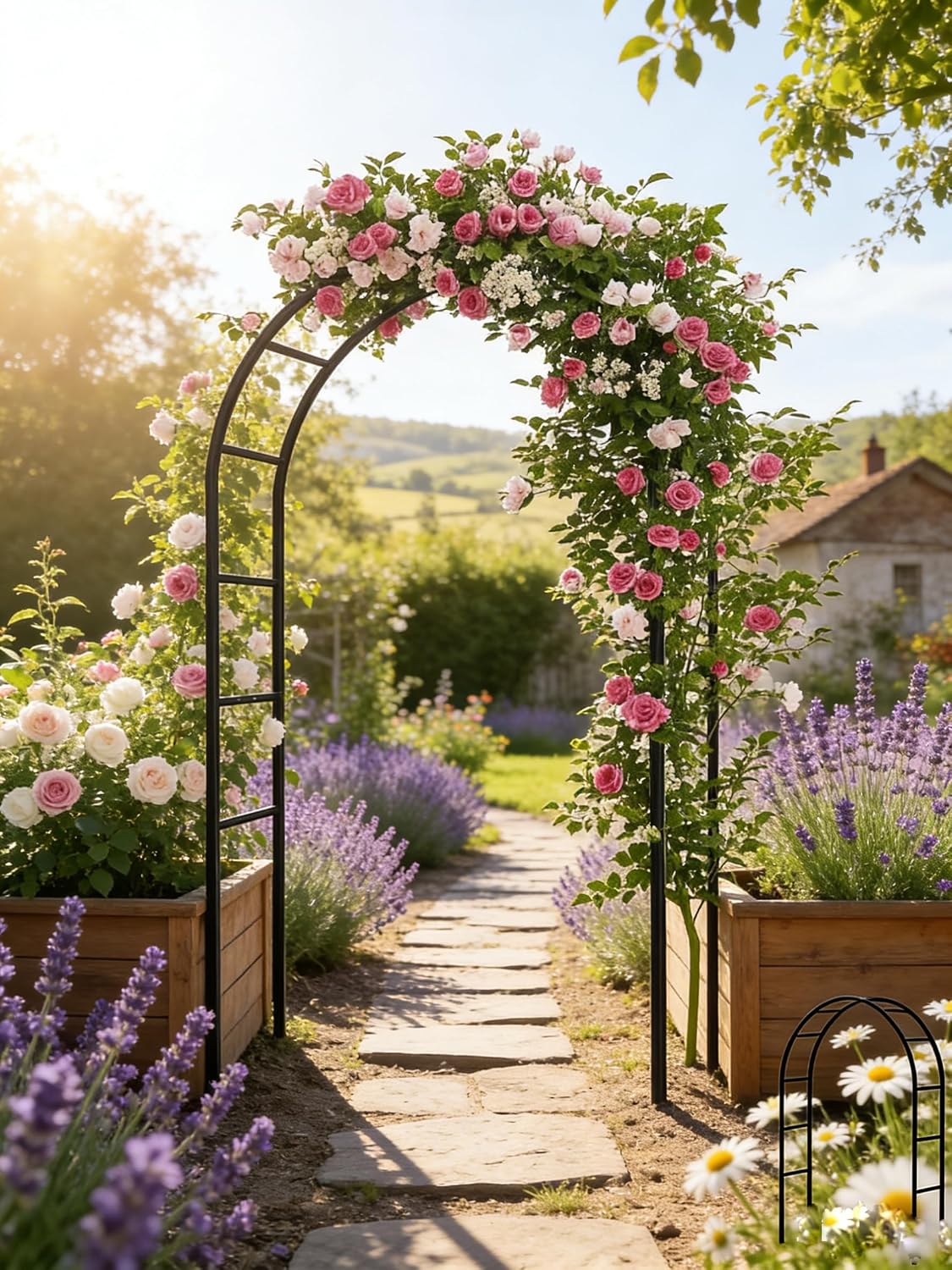 Black Metal Garden Climbing Plant Arch