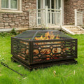 Square Outdoor Wood Fire Pit