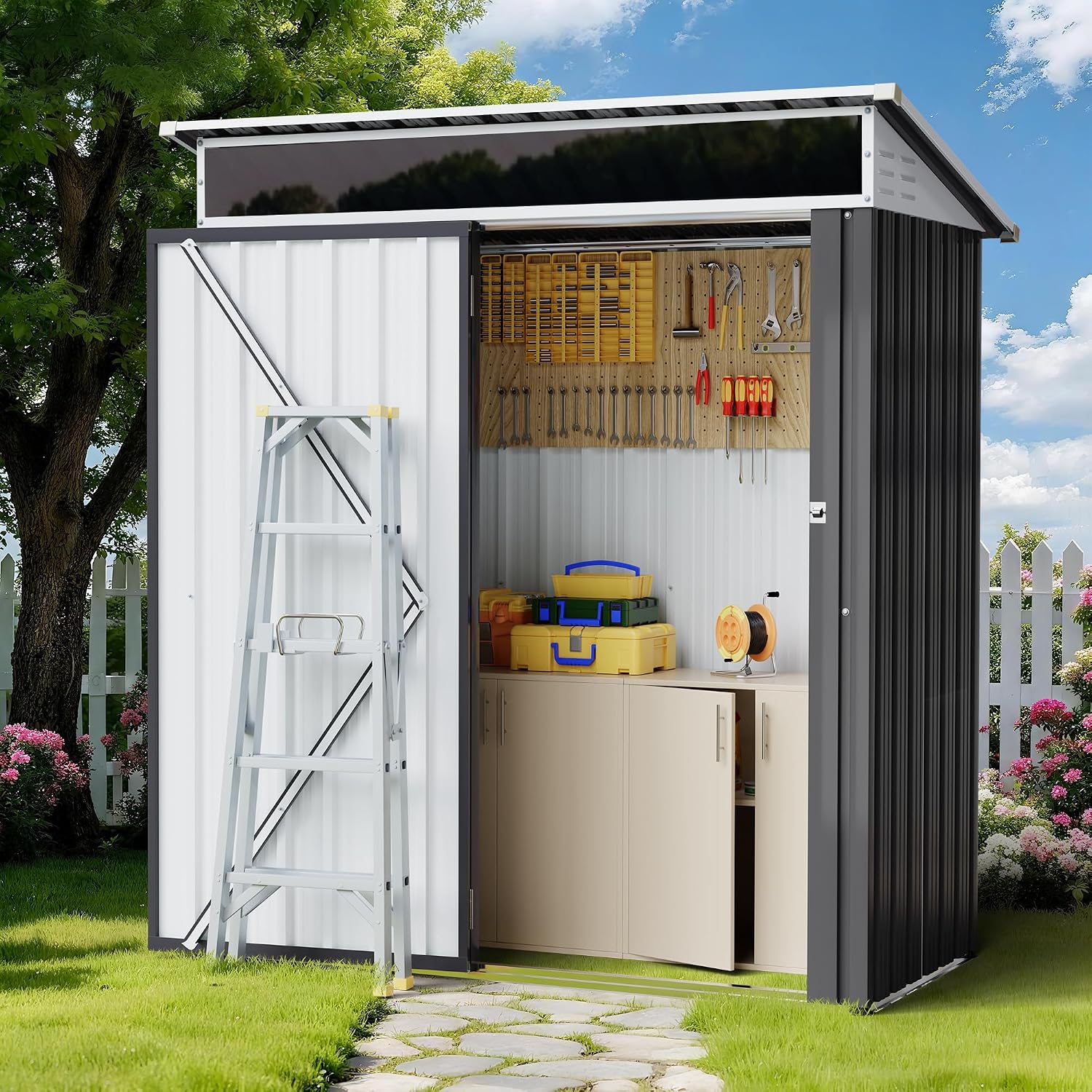 Metal Outdoor Shed Lockable With Window