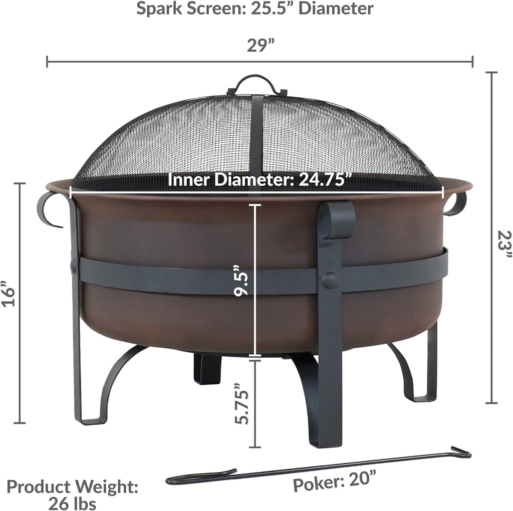 Round Wood Burning Outdoor Fire Pit