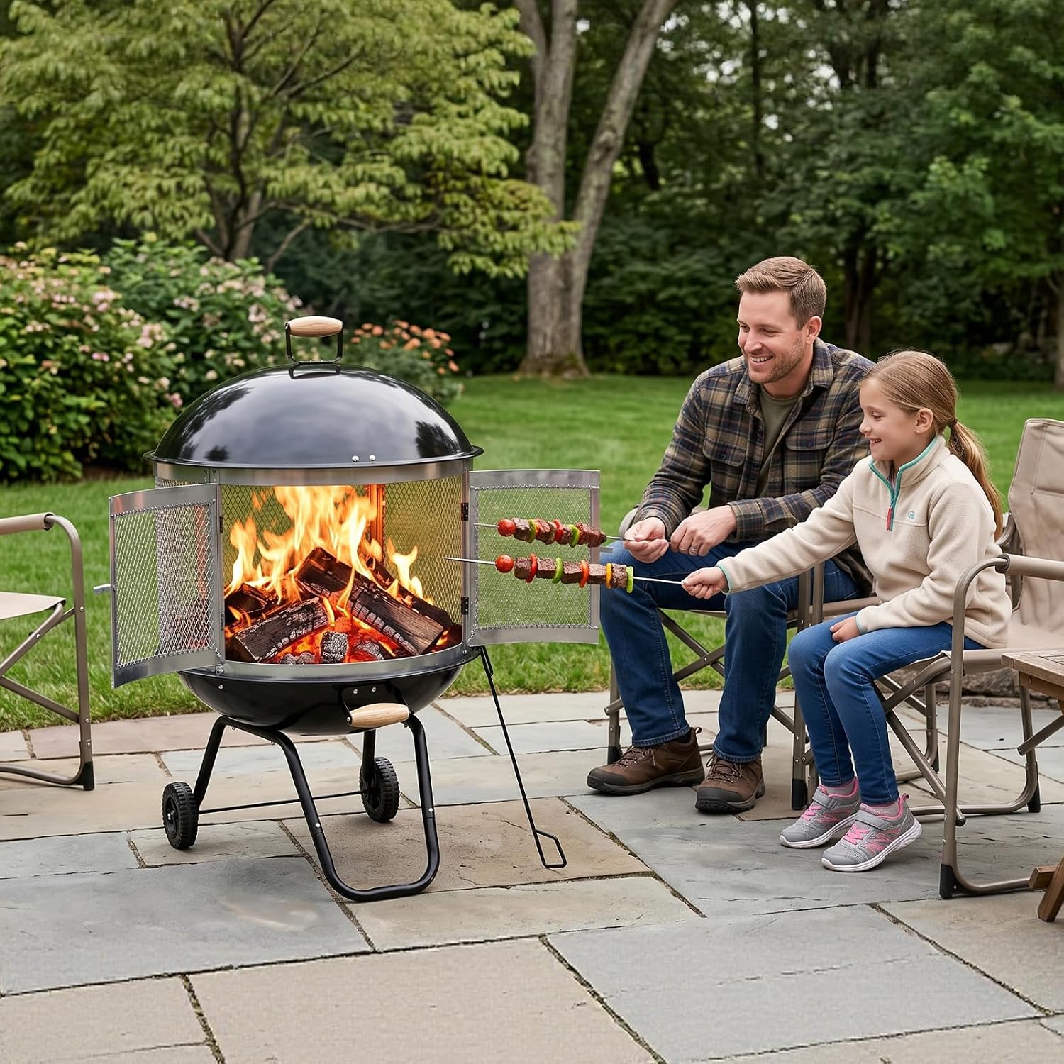 Rolling Outdoor Fire Pit Bowl