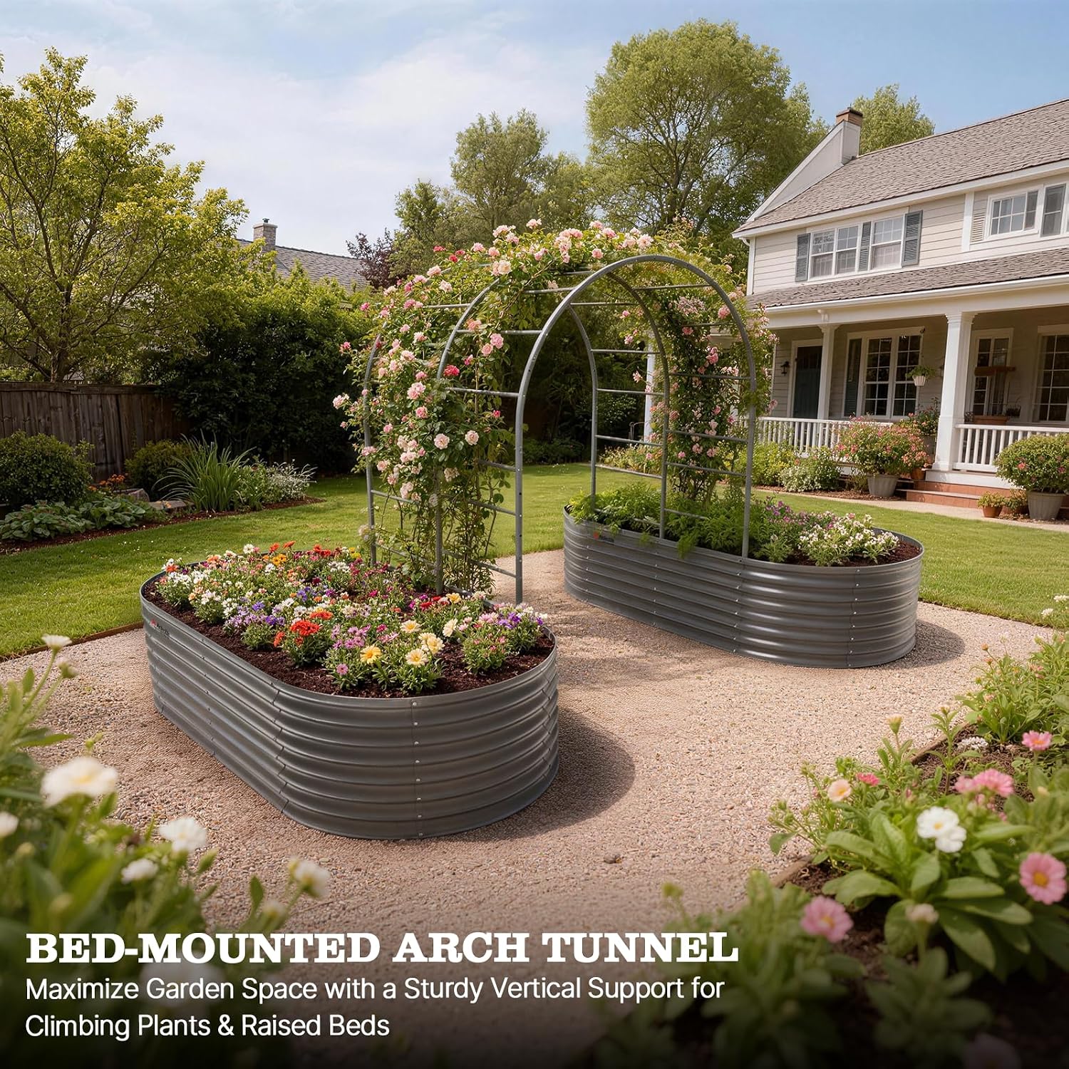 Metal Arch Trellis for Garden Vegetable Vines