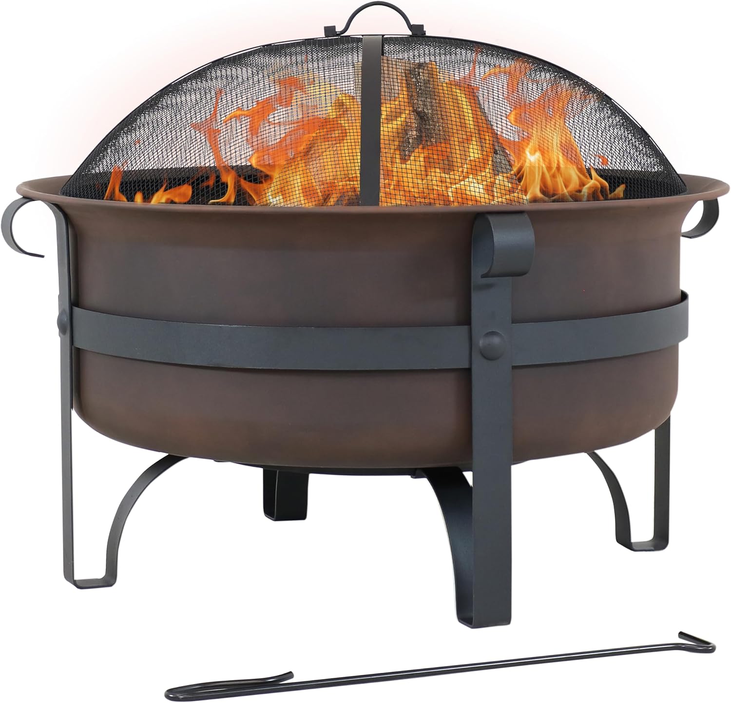 Round Wood Burning Outdoor Fire Pit
