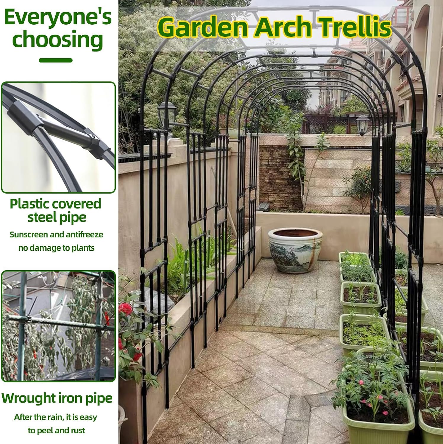 Large Garden Arch for Climbing Plants Decor