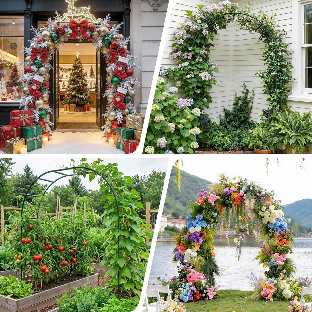 Green Metal Garden Plant Trellis Arch