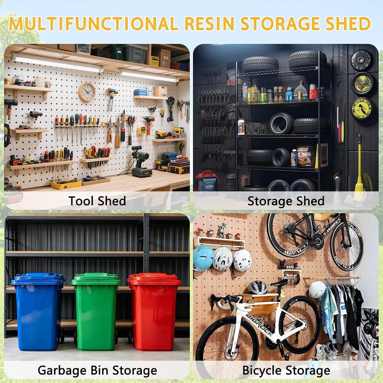Resin Lockable Outdoor Storage Shed