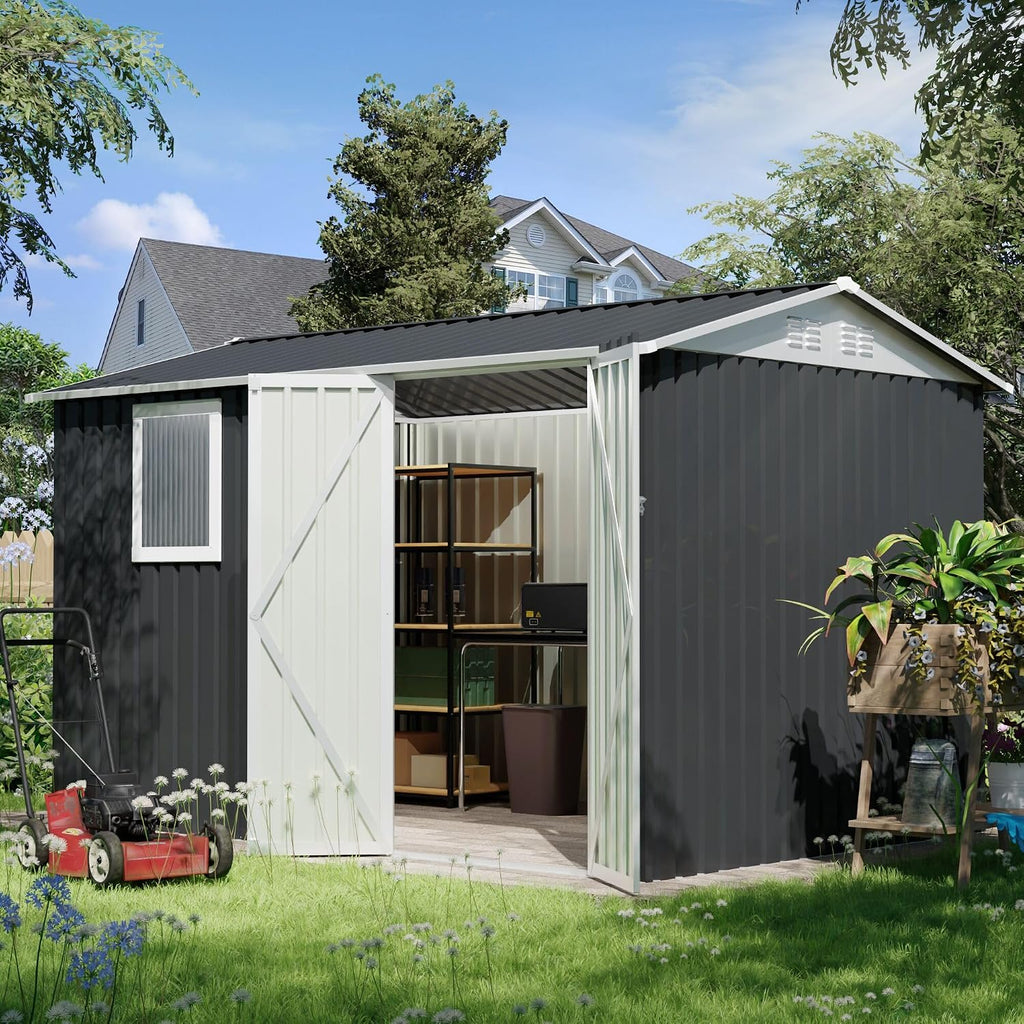 Metal Garden Storage Shed with Window