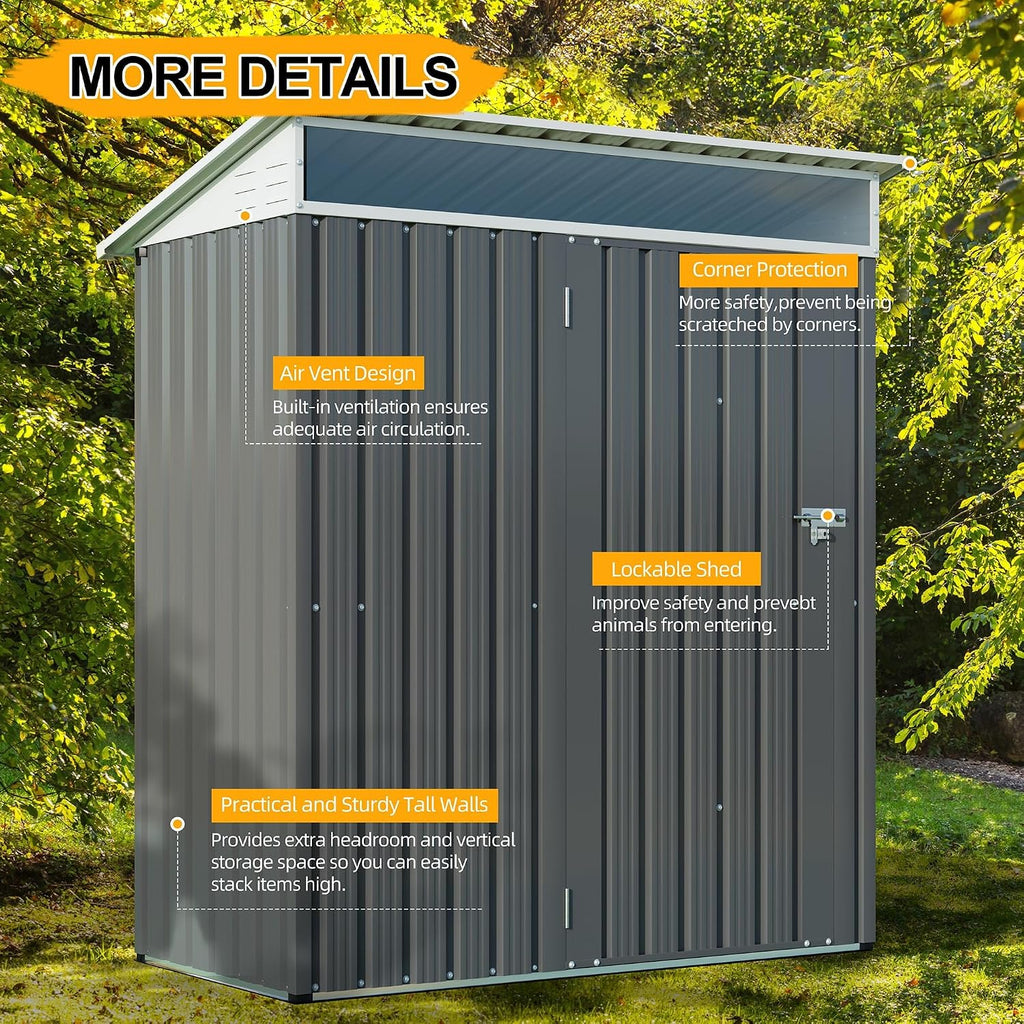 Metal Outdoor Shed Lockable With Window