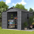 Dark Grey Resin Outdoor Storage Shed
