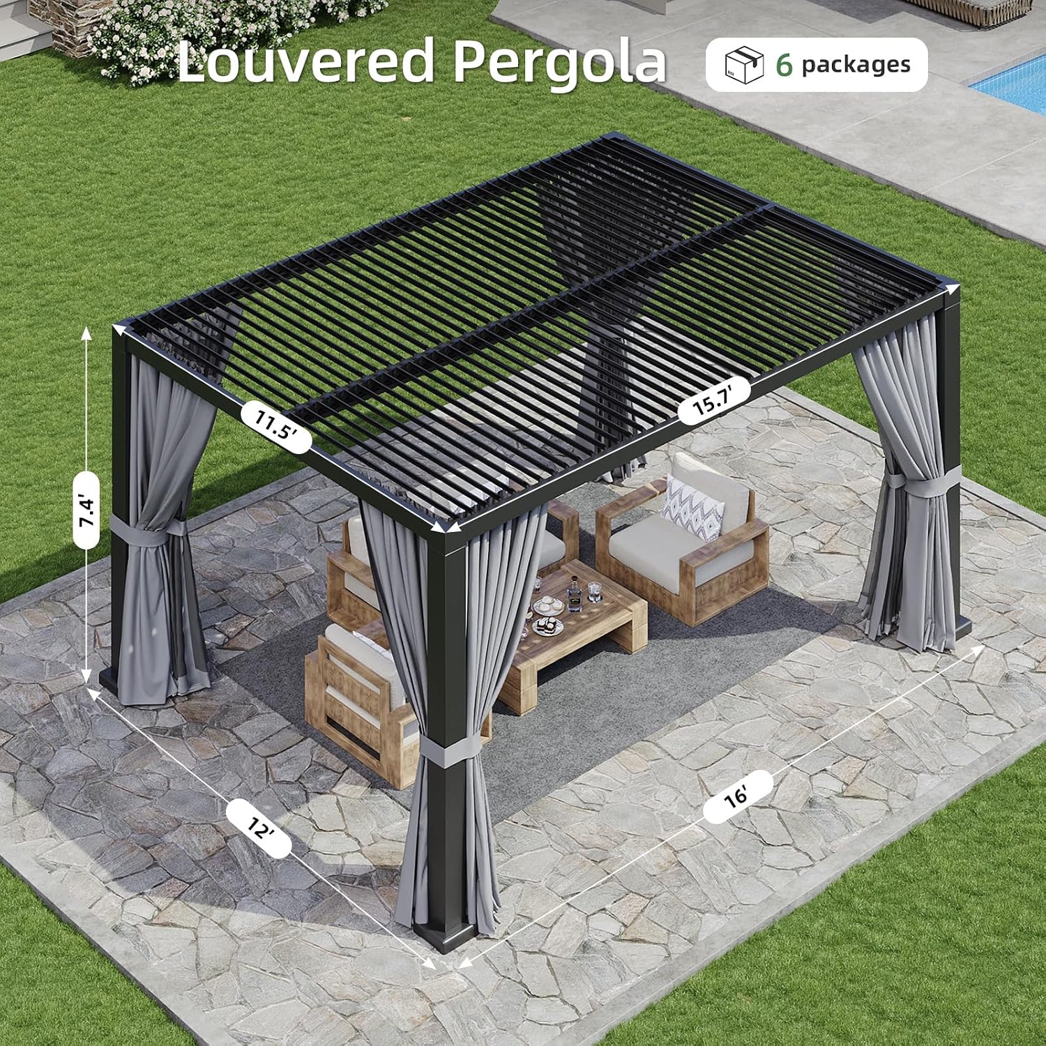 Aluminum Louvered Roof Pergola